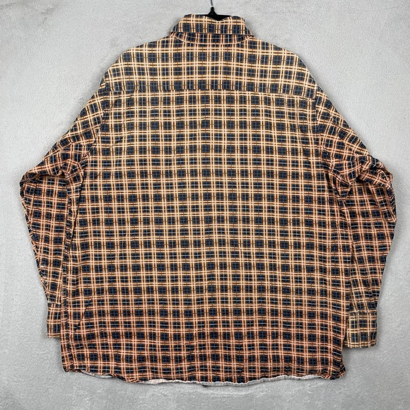 Bocomal Flame Resistant Shirt Mens 2XL Orange Plaid FR Work Pearl Snap Western - Picture 3 of 11